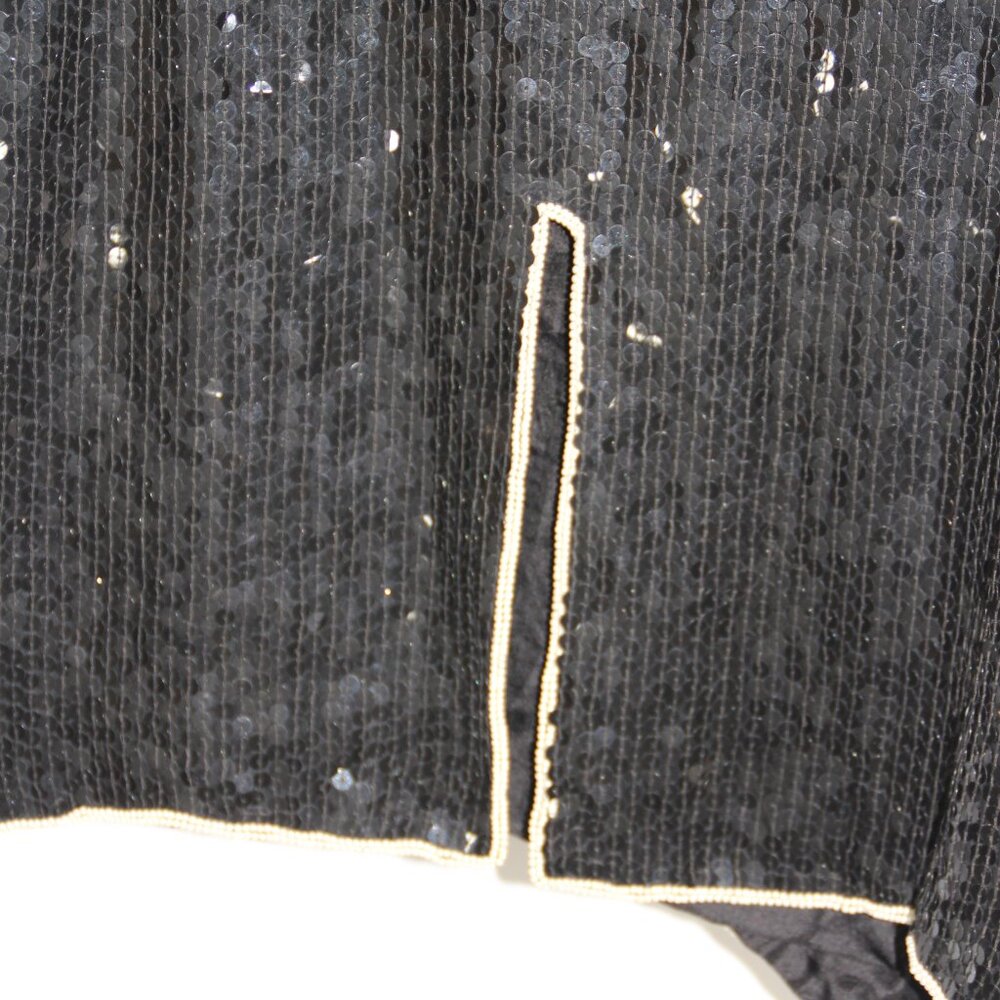 Vtg 80s  Jean for Joseph Le Bon Silk Sequined Maxi Dress Heavily Beaded Large - Picture 8 of 9